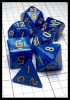 Dice : Dice - Dice Sets - Unknown Chinese Blue Pearl Swirl and Gold - eBay Aug 2016